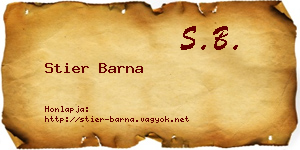 Stier Barna névjegykártya