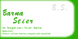 barna stier business card